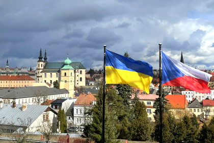 obrázek k aktualitě Nad Litomyšlí vlaje ukrajinská vlajka